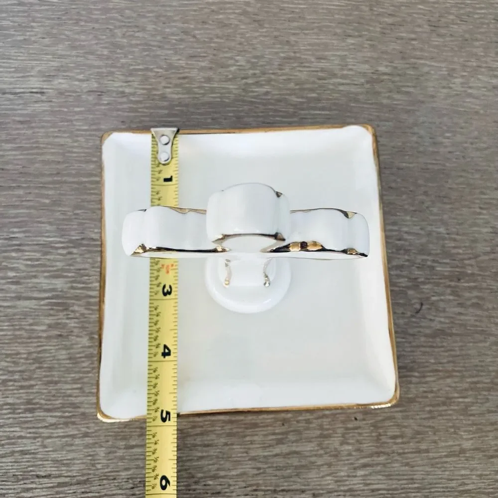 Christian Cross Ceramic Jewelry Trinket Tray